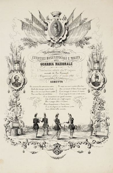 Lotto composto di 17 incisioni della Guardia Nazionale.  - Asta Stampe, disegni e dipinti antichi, moderni e contemporanei   - Associazione Nazionale - Case d'Asta italiane