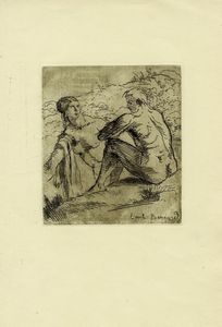 MILE BERNARD - Adam et Eve au jardin d'Eden.