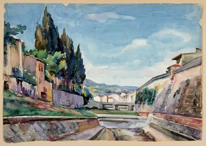 EUGENIO CHIOSTRI - Lungo il Mugnone.