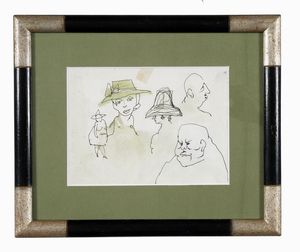 MINO MACCARI - Studi di volti.