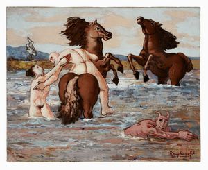 GIANCARLO BRAGHIERI - Cavalli e figure.