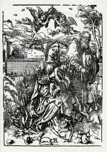 Albrecht Drer - Sacra famiglia con tre lepri.