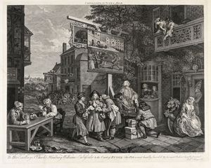 WILLIAM HOGARTH - Canvassing for votes. Plate II.