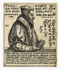 BALTHASAR JENICHEN - Ritratto del teologo Teodoro di Beza.