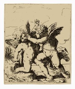 LORENZO LOLI - Due amorini che lottano.