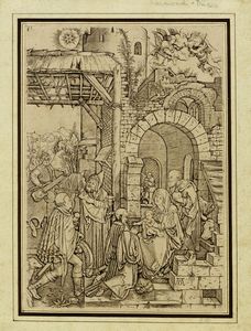 MARCANTONIO RAIMONDI - Adorazione dei Magi.