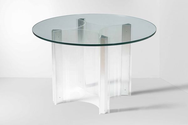 Tavolo con struttura in metallo e plexiglass.  - Asta Design Lab - Associazione Nazionale - Case d'Asta italiane