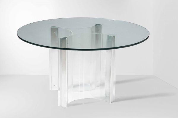 Tavolo con struttura in metallo e plexiglass.  - Asta Design Lab - Associazione Nazionale - Case d'Asta italiane