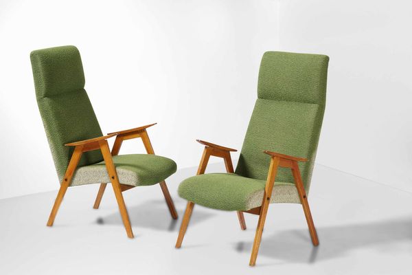 Due poltrone a schienale alto  - Asta Design Lab - Associazione Nazionale - Case d'Asta italiane