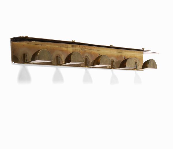 Appendiabiti in ottone e vetro.  - Asta Design Lab - Associazione Nazionale - Case d'Asta italiane