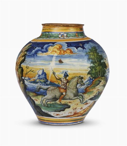 GRANDE VASO A BOCCIA, VENEZIA, MASTRO DOMENICO E COLLABORATORI, TERZO QUARTO SECOLO XVI  - Asta Arte a Venezia tra XVI e XIX secolo - Associazione Nazionale - Case d'Asta italiane