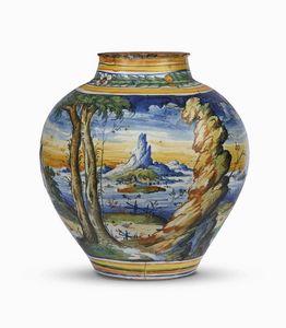 GRANDE VASO A BOCCIA, VENEZIA, MASTRO DOMENICO E COLLABORATORI, TERZO QUARTO SECOLO XVI  - Asta Arte a Venezia tra XVI e XIX secolo - Associazione Nazionale - Case d'Asta italiane