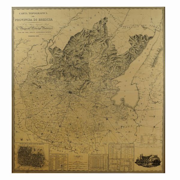 Carta Topografica della provincia di Brescia  - Asta Dipinti e Stampe   - Associazione Nazionale - Case d'Asta italiane