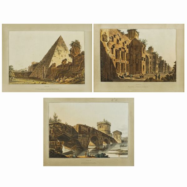 Tre stampe a colori da Dubourg  - Asta Dipinti e Stampe   - Associazione Nazionale - Case d'Asta italiane