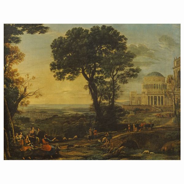 Stampa oleografica su tela  - Asta Dipinti e Stampe   - Associazione Nazionale - Case d'Asta italiane