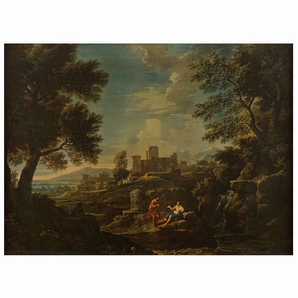 Stampa oleografica su tela  - Asta Dipinti e Stampe   - Associazione Nazionale - Case d'Asta italiane