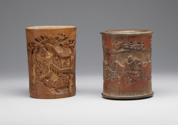 Arte Cinese : Due portapennelli (bitong) in bamboo  Cina, dinastia Qing, XIX secolo  - Asta Asta 373 | ARTE ORIENTALE E ISLAMICA - ARTE ORIENALE E WUNDERKAMMER Online - Associazione Nazionale - Case d'Asta italiane