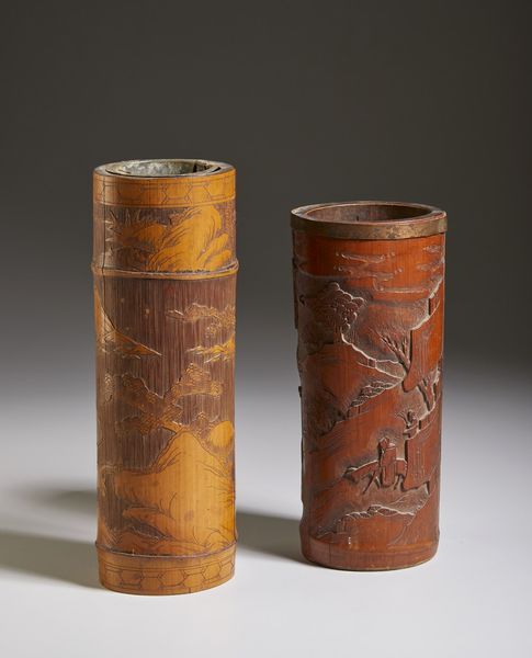 Arte Cinese : Gruppo di quattro portapennelli (bitong)  in bamboo  Cina, dinastia Qing, XIX secolo  - Asta Asta 373 | ARTE ORIENTALE E ISLAMICA - ARTE ORIENALE E WUNDERKAMMER Online - Associazione Nazionale - Case d'Asta italiane