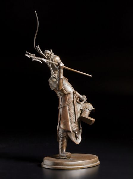 Arte Cinese : Figura di guerriero in bronzo  Cina, dinastia Qing, XVIII secolo  - Asta Asta 373 | ARTE ORIENTALE E ISLAMICA - ARTE ORIENALE E WUNDERKAMMER Online - Associazione Nazionale - Case d'Asta italiane