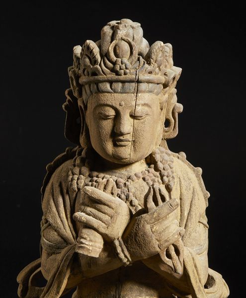 Arte Cinese : Scultura in legno raffigurante Vajradhara  Cina, XX secolo  - Asta Asta 373 | ARTE ORIENTALE E ISLAMICA - ARTE ORIENALE E WUNDERKAMMER Online - Associazione Nazionale - Case d'Asta italiane