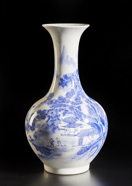 Arte Cinese : Vaso globulare in porcellana bianco blu  Cina, XX secolo  - Asta Asta 373 | ARTE ORIENTALE E ISLAMICA - ARTE ORIENALE E WUNDERKAMMER Online - Associazione Nazionale - Case d'Asta italiane