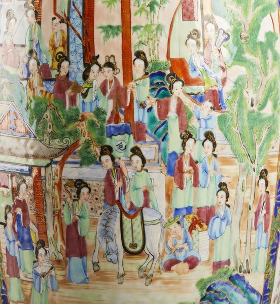 Arte Cinese : Grande vaso in porcellana Canton  Cina, dinastia Qing, XIX secolo  - Asta Asta 373 | ARTE ORIENTALE E ISLAMICA - ARTE ORIENALE E WUNDERKAMMER Online - Associazione Nazionale - Case d'Asta italiane