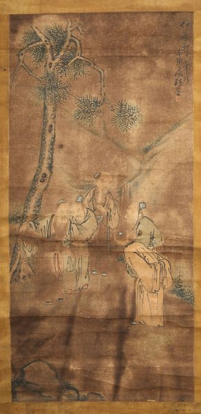 Arte Cinese : Dipinto con gruppo di monaci Cina, dinastia Qing, XIX secolo  - Asta Asta 373 | ARTE ORIENTALE E ISLAMICA - ARTE ORIENALE E WUNDERKAMMER Online - Associazione Nazionale - Case d'Asta italiane