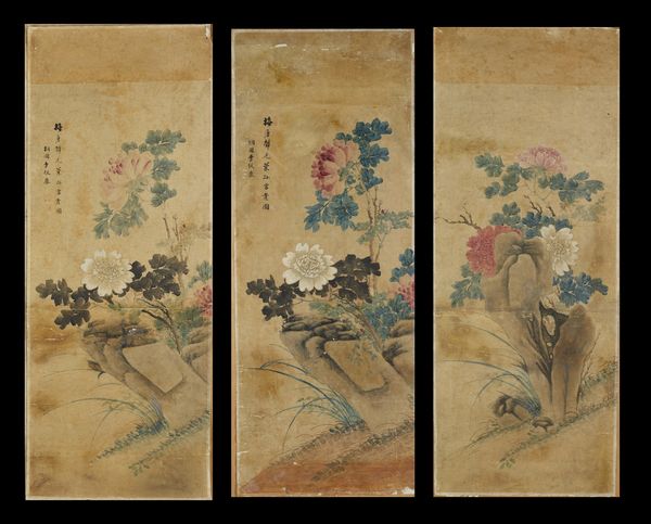 Arte Cinese : Serie di tre dipinti su carta a soggetto floreale  Cina, dinastia Qing, XIX secolo  - Asta Asta 373 | ARTE ORIENTALE E ISLAMICA - ARTE ORIENALE E WUNDERKAMMER Online - Associazione Nazionale - Case d'Asta italiane