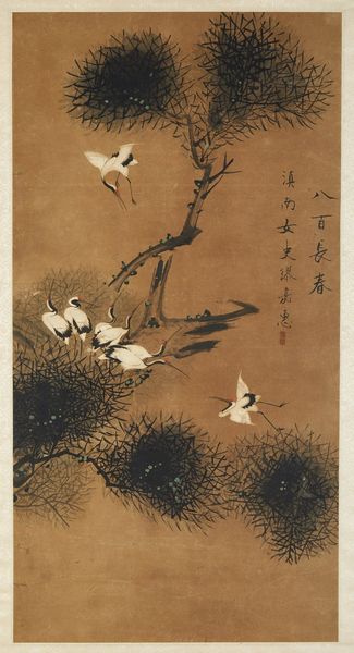 Arte Cinese : Dipinto in cornice con aironi  Cina, dinastia Qing, XIX secolo  - Asta Asta 373 | ARTE ORIENTALE E ISLAMICA - ARTE ORIENALE E WUNDERKAMMER Online - Associazione Nazionale - Case d'Asta italiane