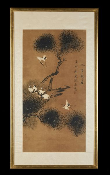 Arte Cinese : Dipinto in cornice con aironi  Cina, dinastia Qing, XIX secolo  - Asta Asta 373 | ARTE ORIENTALE E ISLAMICA - ARTE ORIENALE E WUNDERKAMMER Online - Associazione Nazionale - Case d'Asta italiane