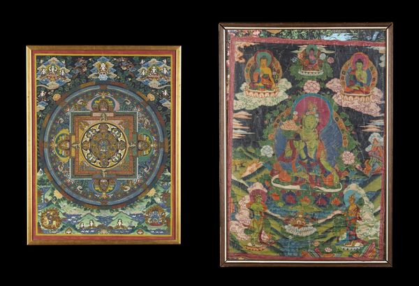 Arte Himalayana : Due Thangka  buddiste  Nepal, XX secolo  - Asta Asta 373 | ARTE ORIENTALE E ISLAMICA - ARTE ORIENALE E WUNDERKAMMER Online - Associazione Nazionale - Case d'Asta italiane