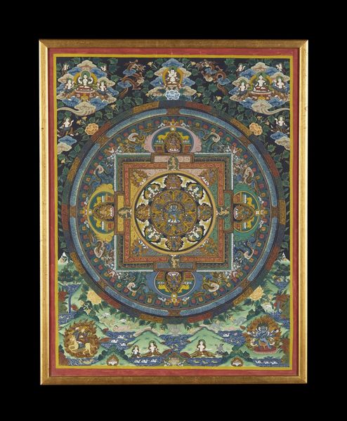 Arte Himalayana : Due Thangka  buddiste  Nepal, XX secolo  - Asta Asta 373 | ARTE ORIENTALE E ISLAMICA - ARTE ORIENALE E WUNDERKAMMER Online - Associazione Nazionale - Case d'Asta italiane