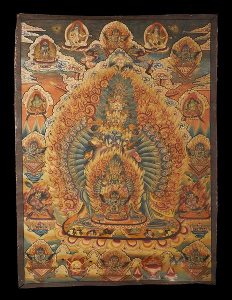 Arte Himalayana : Dipinto con fiori e thangka con divinit� irata  Cina e Nepal, XIX - XX secolo  - Asta Asta 373 | ARTE ORIENTALE E ISLAMICA - ARTE ORIENALE E WUNDERKAMMER Online - Associazione Nazionale - Case d'Asta italiane