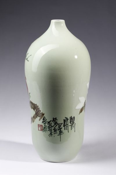 Arte Cinese : Vaso celadon con pappagallo Cina, sec. XX  - Asta Asta 373 | ARTE ORIENTALE E ISLAMICA - ARTE ORIENALE E WUNDERKAMMER Online - Associazione Nazionale - Case d'Asta italiane