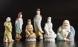 Arte Cinese : Lotto composto da undici figure in porcellana Cina, inizi XX secolo  - Asta Asta 373 | ARTE ORIENTALE E ISLAMICA - ARTE ORIENALE E WUNDERKAMMER Online - Associazione Nazionale - Case d'Asta italiane