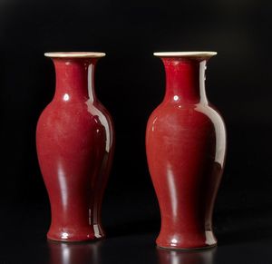 Arte Cinese - Coppia di vasi sang de boeuf  Cina, XX secolo