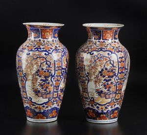 ARTE GIAPPONESE : Coppia di vasi imari in porcellana  Giappone, XIX secolo  - Asta Asta 373 | ARTE ORIENTALE E ISLAMICA - ARTE ORIENALE E WUNDERKAMMER Online - Associazione Nazionale - Case d'Asta italiane