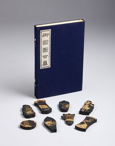 Arte Cinese - Otto panetti di inchiostro entro scatola Cina, periodo Repubblica