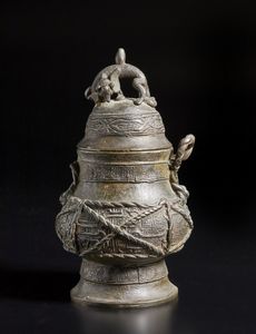 Arte Cinese - Vaso in bronzo  Cina, dinastia Qing, XIX secolo