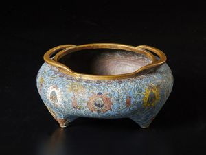 Arte Cinese - Incensiere cloisonn�  Cina, periodo Repubblica