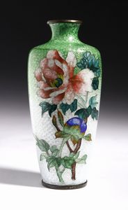 ARTE GIAPPONESE - Piccolo vaso in metallo cloisonn guilloche Giappone, periodo Meiji, XIX secolo