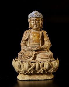 Arte Cinese : Figura del Buddha cosmico Amitabha in bronzo dorato  Cina, dinastia Ming (?)  - Asta Asta 373 | ARTE ORIENTALE E ISLAMICA - ARTE ORIENALE E WUNDERKAMMER Online - Associazione Nazionale - Case d'Asta italiane