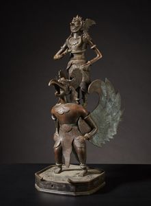 Arte Sud-Est Asiatico - Grande Garuda in bronzo Birmania, XIX secolo