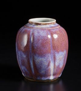 Arte Cinese - Vaso in porcellana flambè Cina, dinastia Qing, XIX secolo