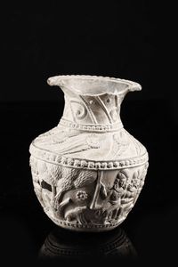 Arte Indiana : Vaso in terracotta decorato con figure  India, Bengala Occidentale, periodo Shunga, I secolo a.C.- I secolo d.C.  - Asta Asta 373 | ARTE ORIENTALE E ISLAMICA - ARTE ORIENALE E WUNDERKAMMER Online - Associazione Nazionale - Case d'Asta italiane