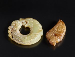 Arte Cinese - Quattro intagli in giada  Cina, dinastia Qing, secolo XIX