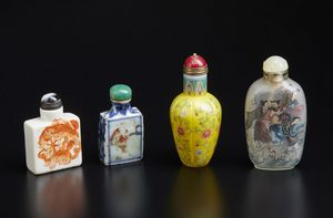 Arte Cinese - Gruppo di quattro tabacchiere  Cina, dinastia Qing, XIX secolo