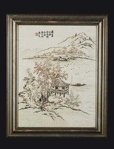 Arte Cinese : Tre dipinti in cornice Cina, XX secolo  - Asta Asta 373 | ARTE ORIENTALE E ISLAMICA - ARTE ORIENALE E WUNDERKAMMER Online - Associazione Nazionale - Case d'Asta italiane