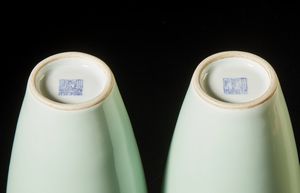 Arte Cinese : Coppia di vasi monocromi turchesi  Cina, inizio XX secolo  - Asta Asta 373 | ARTE ORIENTALE E ISLAMICA - ARTE ORIENALE E WUNDERKAMMER Online - Associazione Nazionale - Case d'Asta italiane