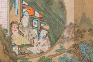 Arte Cinese : Coppia di dipinti a tempera su seta raffiguranti scene di vita cortese in un esterno  Cina, dinastia Qing, XIX secolo  - Asta Asta 373 | ARTE ORIENTALE E ISLAMICA - ARTE ORIENALE E WUNDERKAMMER Online - Associazione Nazionale - Case d'Asta italiane